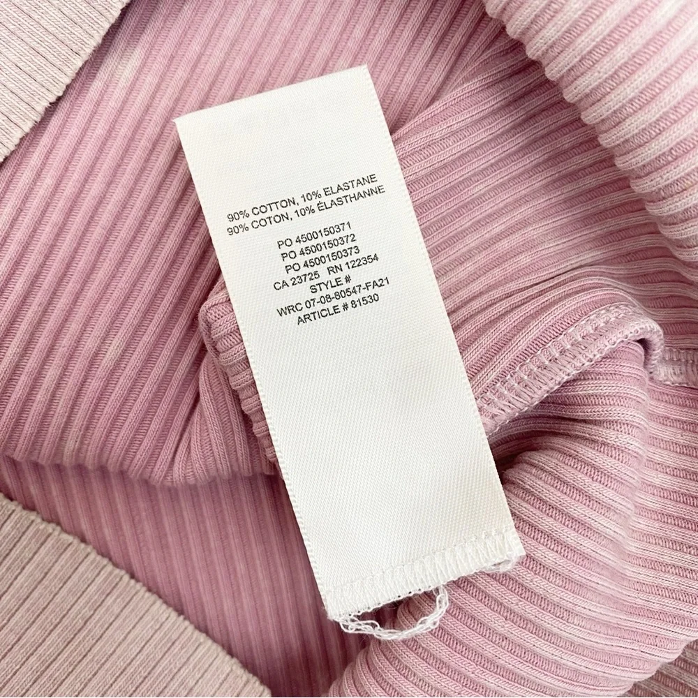 Wilfred Free X Aritzia Dunes Ribbed Crew Neck Mini Bodycon Dress Dawn Pink